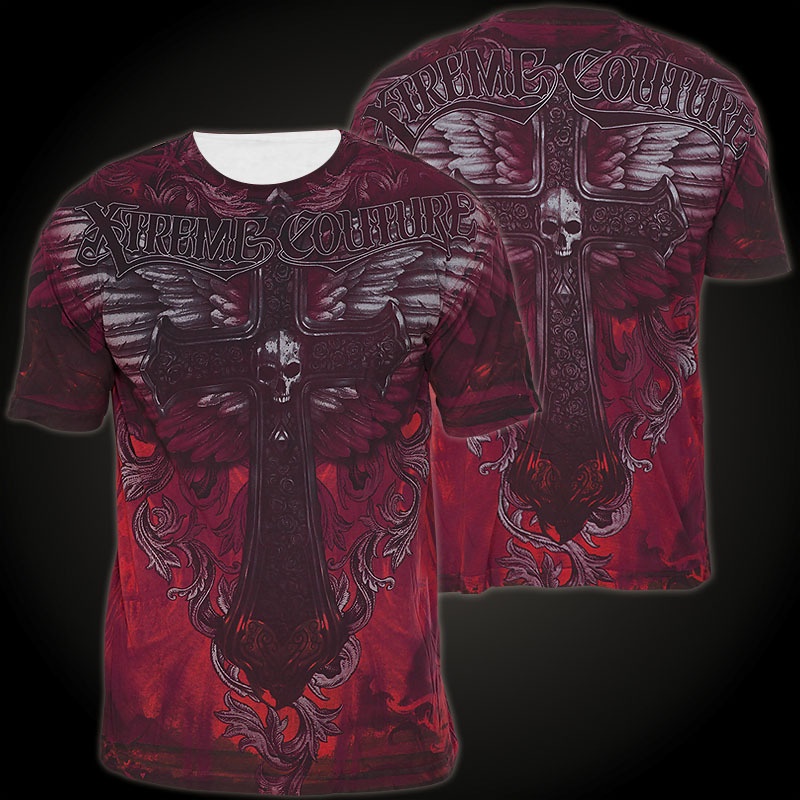 Xtreme Couture T- Shirt Southpaw mit Wappen und Fleur de Lis