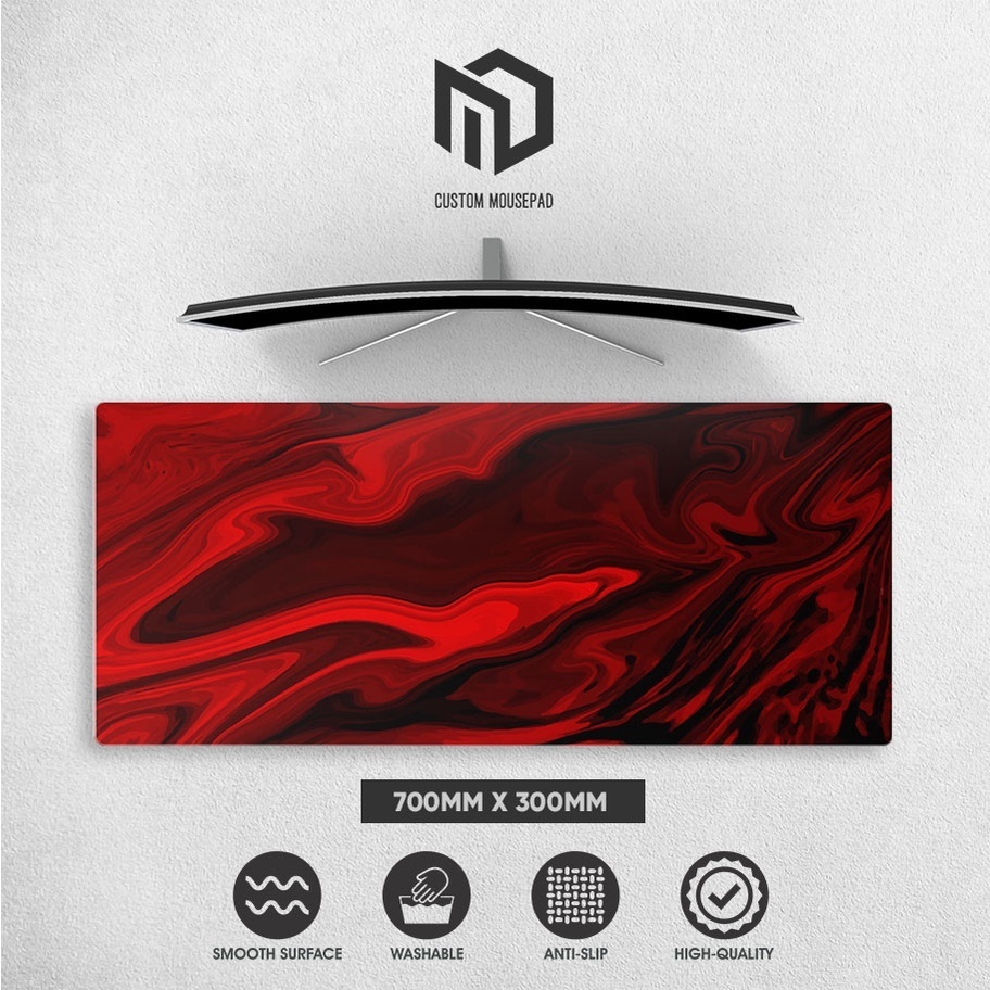 Custom Mousepad Marble 003 Red Extended Mousepad Large Gaming Mousepad ...