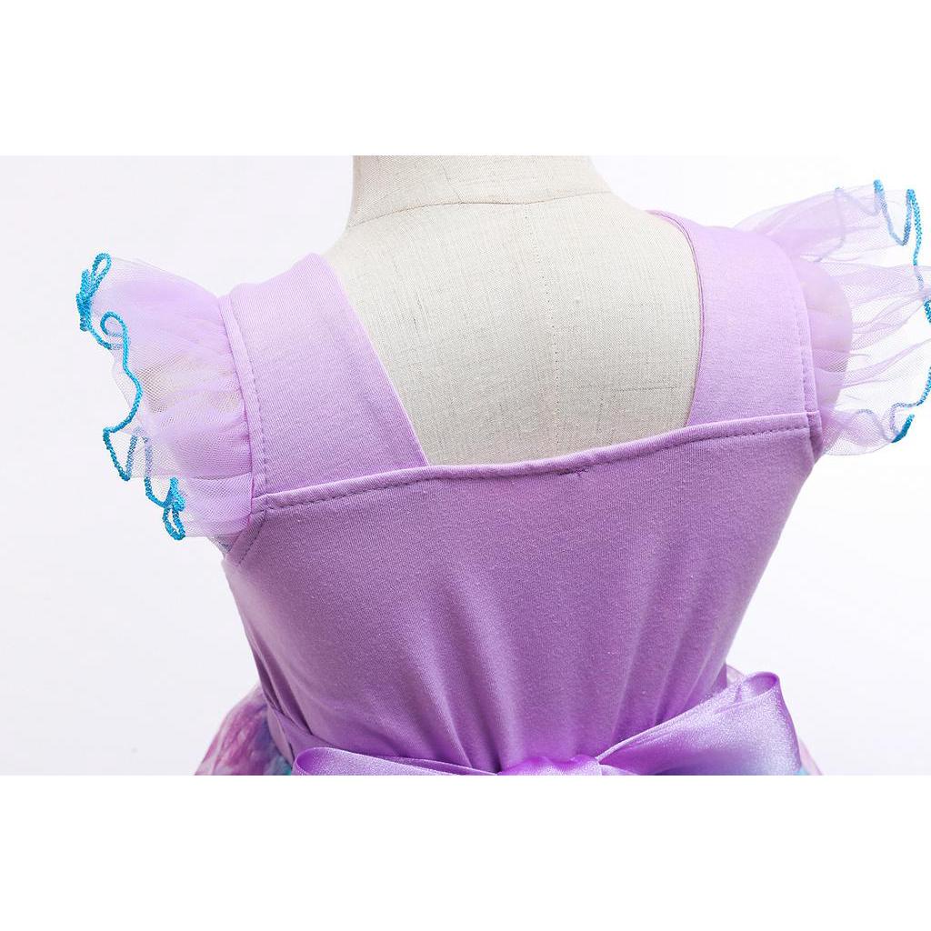 Mermaid Fishtail Costume Princess Areil Fluffy Mesh Party Dress Shell ...