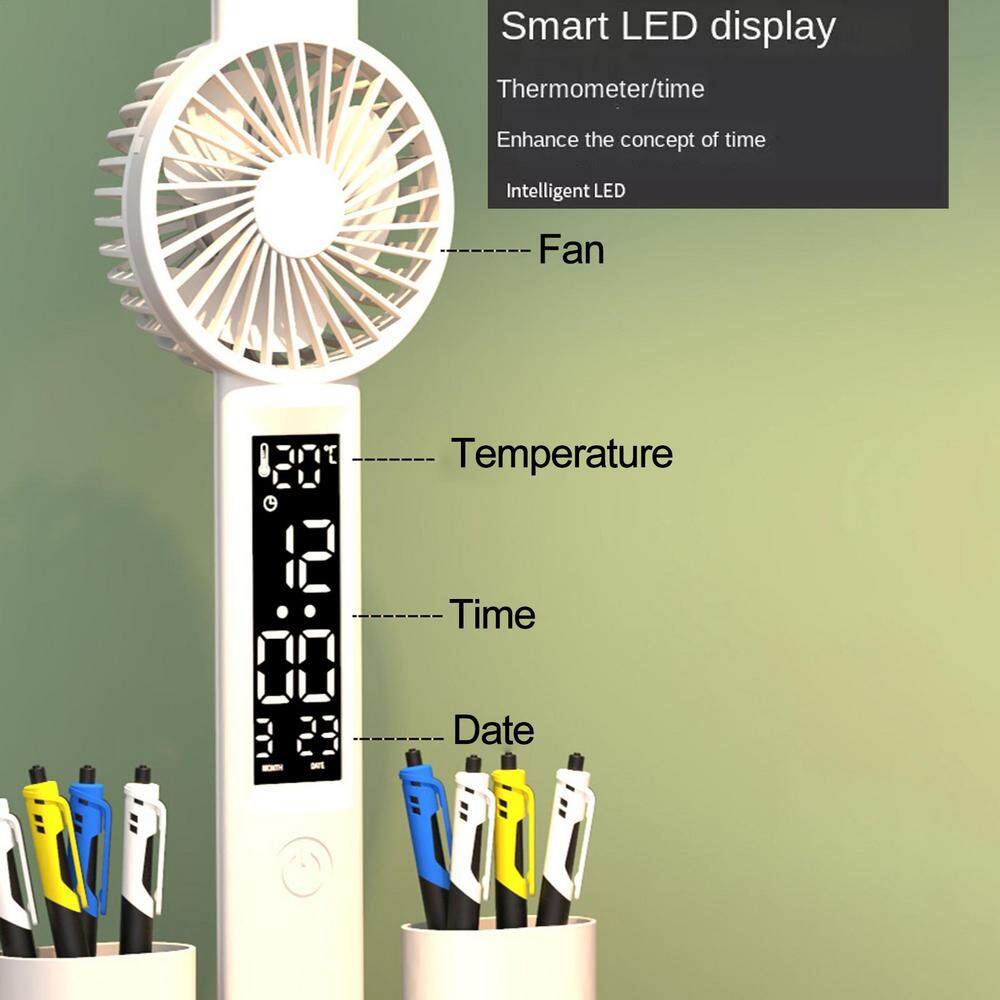 Rechargeable Table Lamp with Fan 2 Heads for Study Desk Lamp LED Table ...