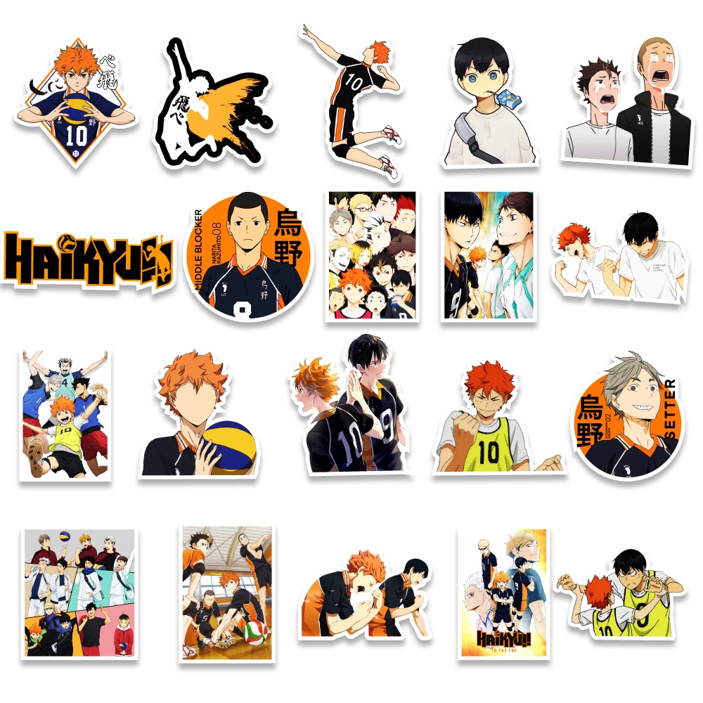 MUYA 50pcs Haikyuu Stickers Waterproof Japanese Anime Vinyl Stickers ...