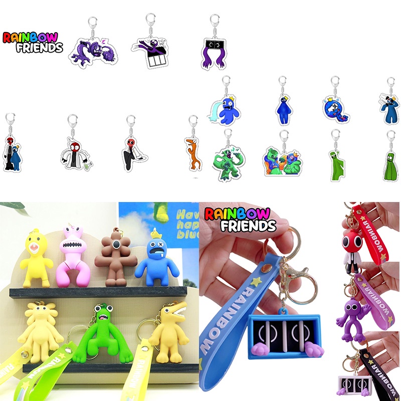 Rainbow Friends Purple Toy Keychain Pendant Figure Xmas Birthday