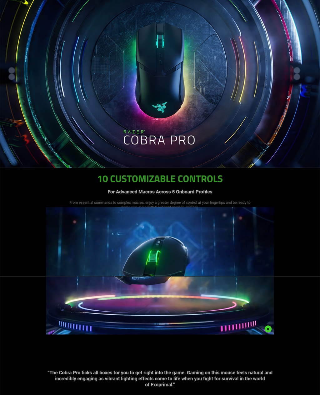Razer Cobra Pro - Ambidextrous Wired/Wireless Gaming Mouse | Shopee ...