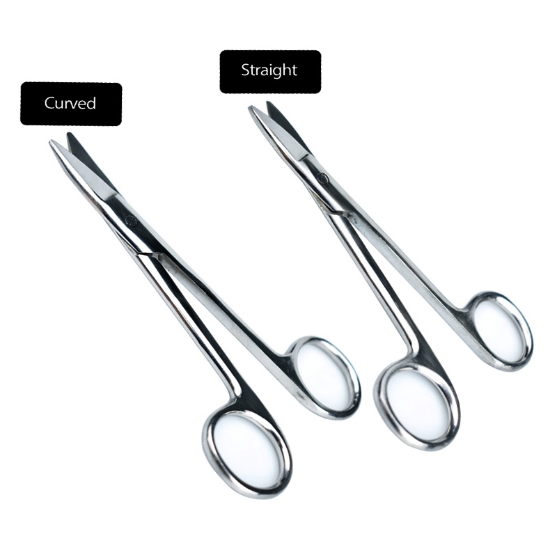 Dental Stainless Steel Crown Scissors Straight Curved Metal Straight