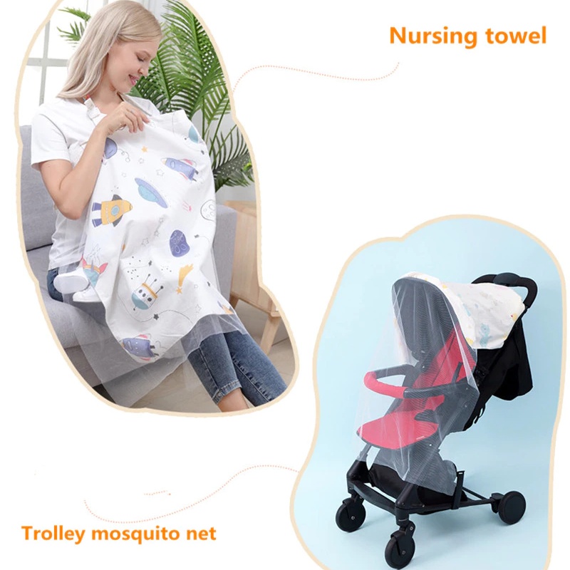 Nursing Portable Cover Breastfeeding Blanket Mosquito Net Stroller Baby