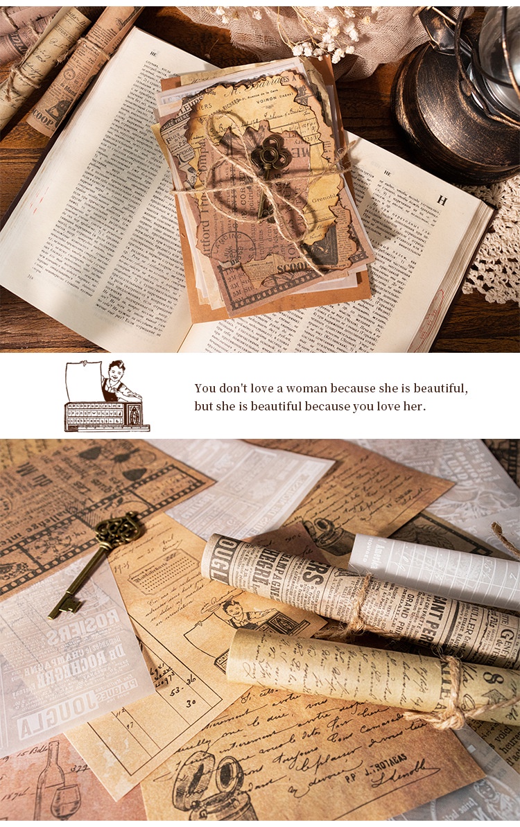 ENWEI 30 Pcs [A series of words and phrases] Vintage Journal Material ...