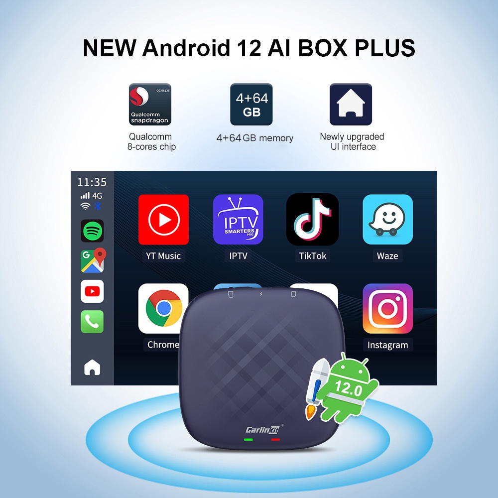 Carlinkit Android 12 CarPlay Ai Box Wireless CarPlay Android Auto ...
