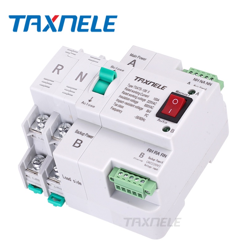TAXNELE ATS Dual Power Automatic transfer switch 2P 4P 100A Circuit ...