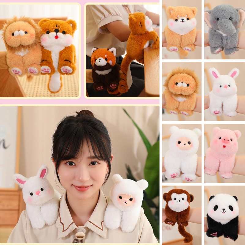 Animal Buddy Snuggle Plush Toy With Hand Loop Darling Elephant And Lion ...