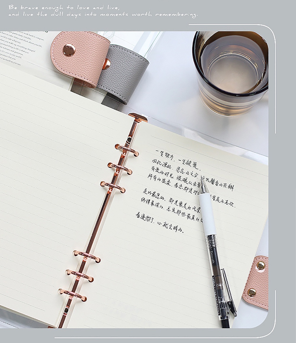 A5/A6/B5 6 Holes PVC Transparent Binder Refillable Notebook Notepad ...
