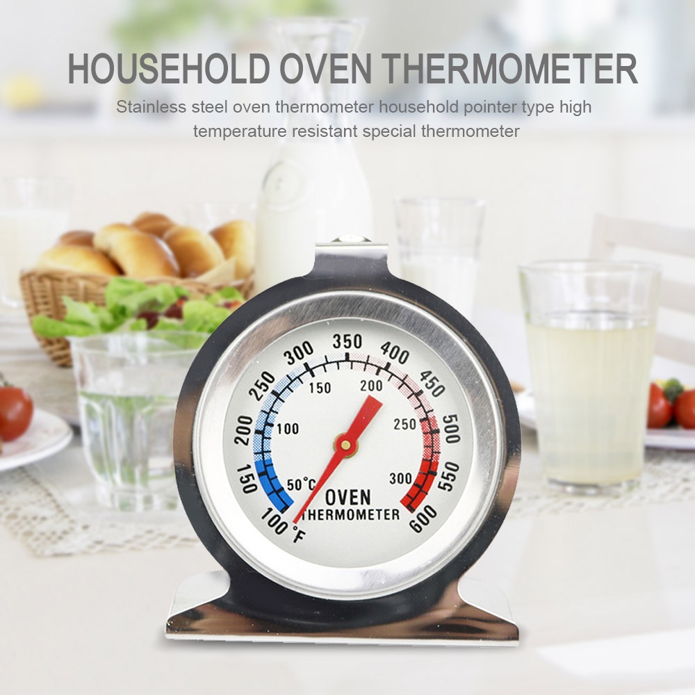 Stainless Steel Oven Thermometer 300°C Mini Dial Stand Up Household ...