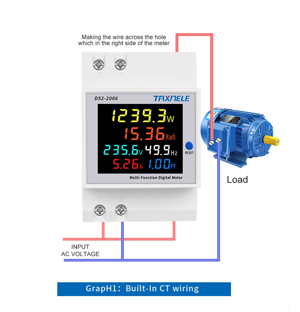 TUYA WiFi Remote Meter Smart Home D52-2066 6 in1 AC 110V 220V 100A tensione corrente fattore di potenza KWH frequenza di energia elettrica  1420