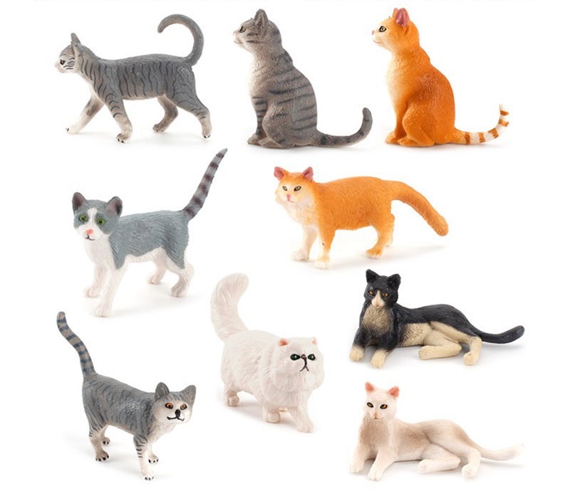 Simulation Cat Model Set Cat Ornaments Black White Kitten Toy | Shopee ...