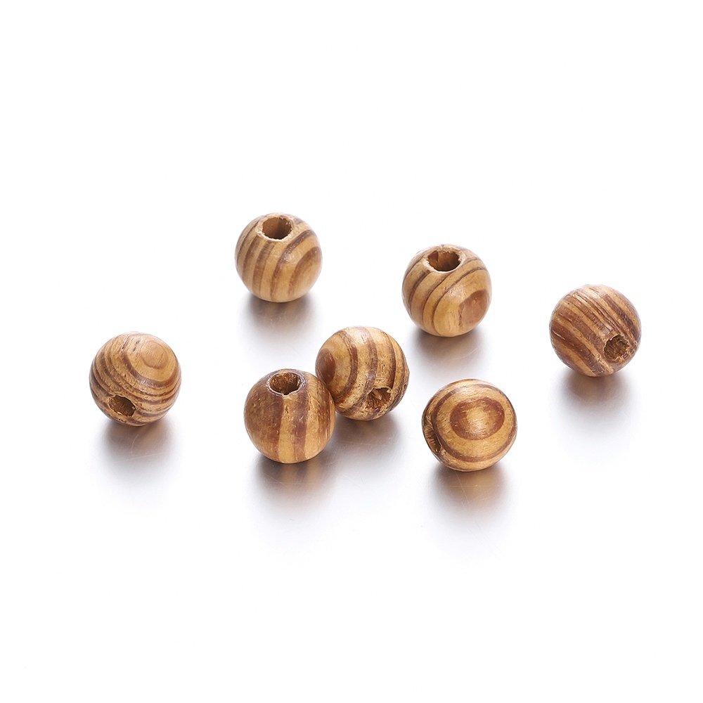 St.kunkka 100Pcs 6-23mm Solid Wood Beads Striped Beads With Fragrance ...
