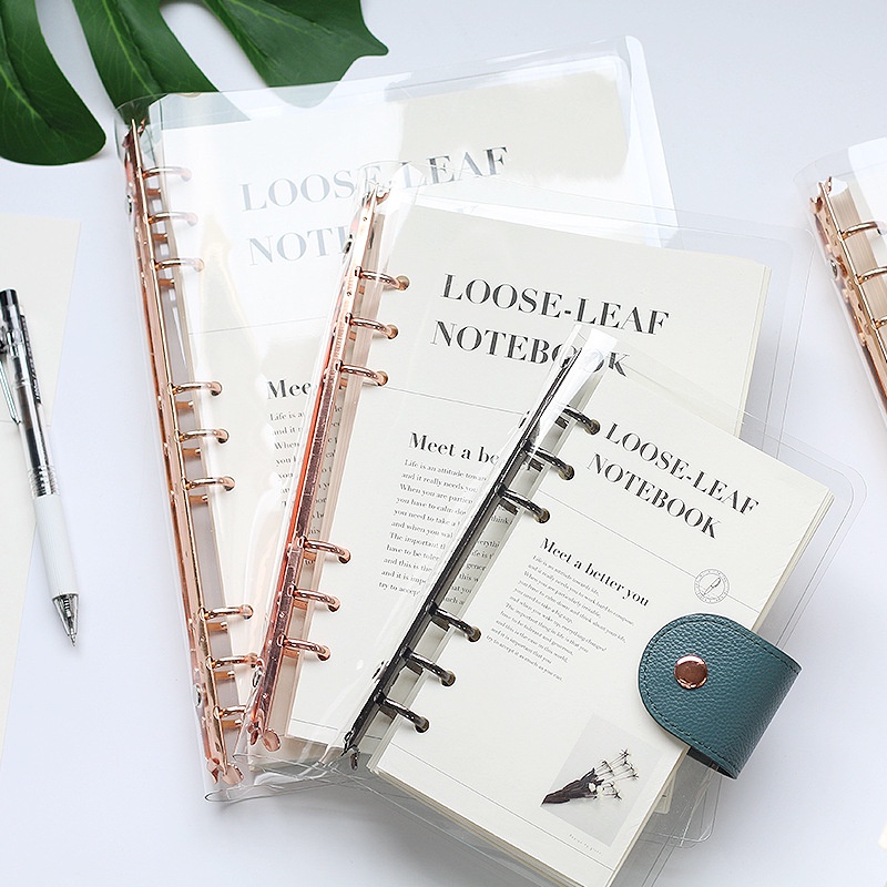 A5/A6/B5 6 Holes PVC Transparent Binder Refillable Notebook Notepad ...