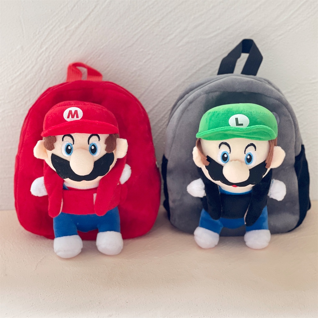 Super Mario Plush Backpack Luigi Toy Bag Cartoon Kids Gift Children ...