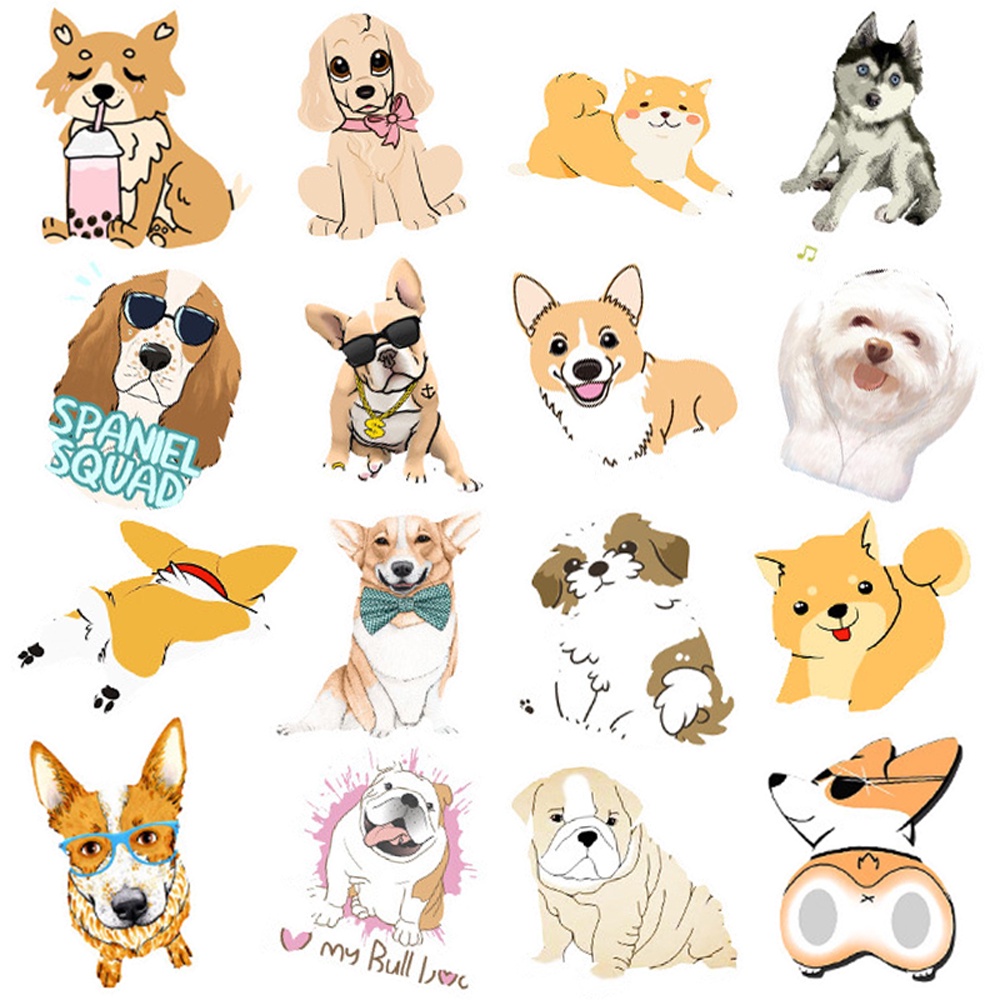 MUYA 50pcs Cute Dog Stickers Waterproof Animal Vinyl Stickers for ...