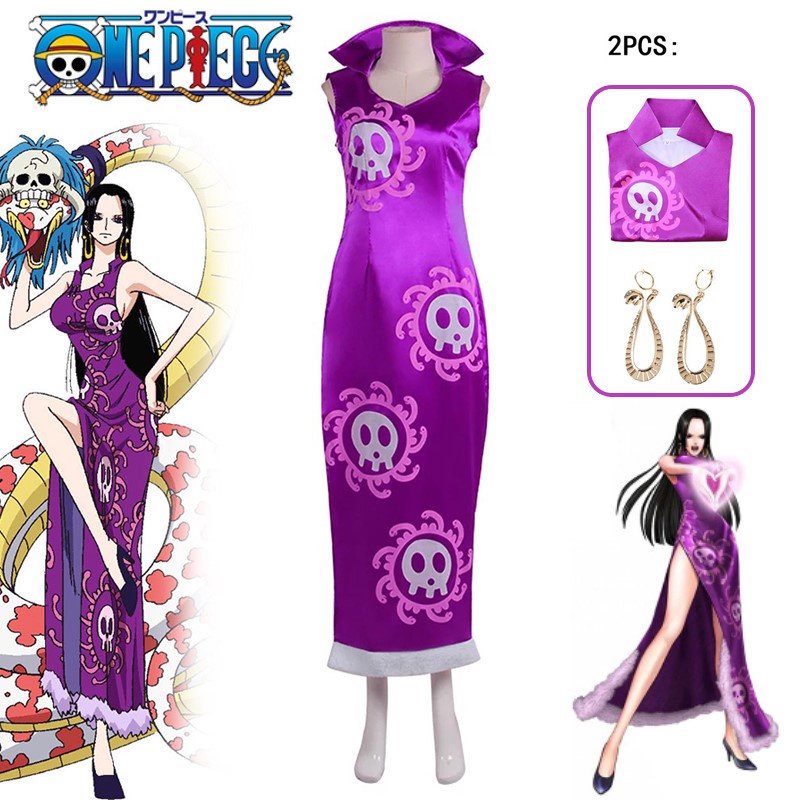 Anime One Piece Boa Hancock Cosplay Costume Dress Halloween Carnival ...