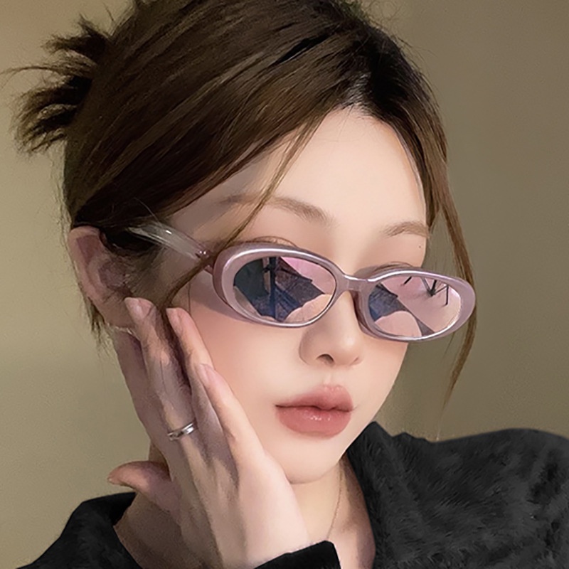 Fashion Women's Star Sunglasses Pink Oval Frame Sun Glasses