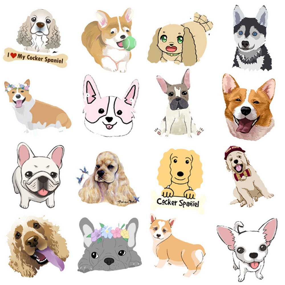 MUYA 50pcs Cute Dog Stickers Waterproof Animal Vinyl Stickers for ...