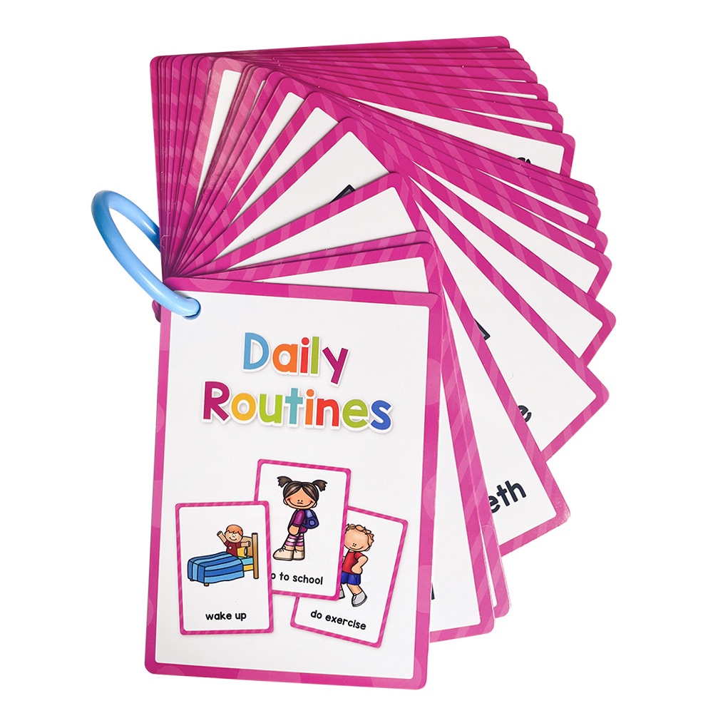 20PCS/Set Daily Routines Kids English Words Learning Cards for Children ...