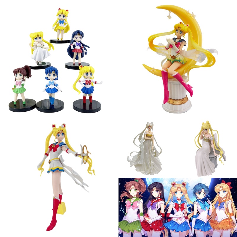 Pvc Sailor Authentic Moon Figures Complete Set Q-version | Shopee ...