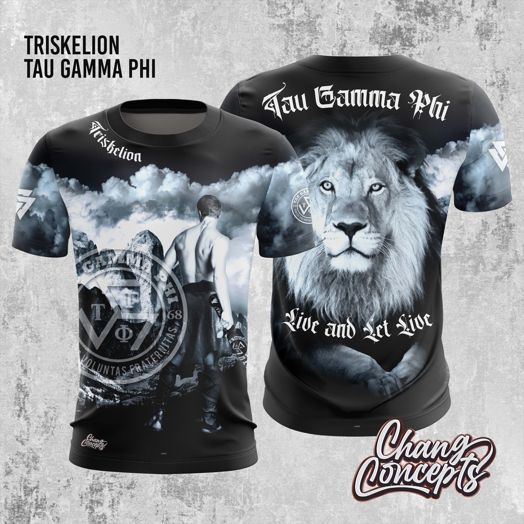 Triskelion Fratshirt Black 3D Lion Head New Design Tau Gamma Phi ...