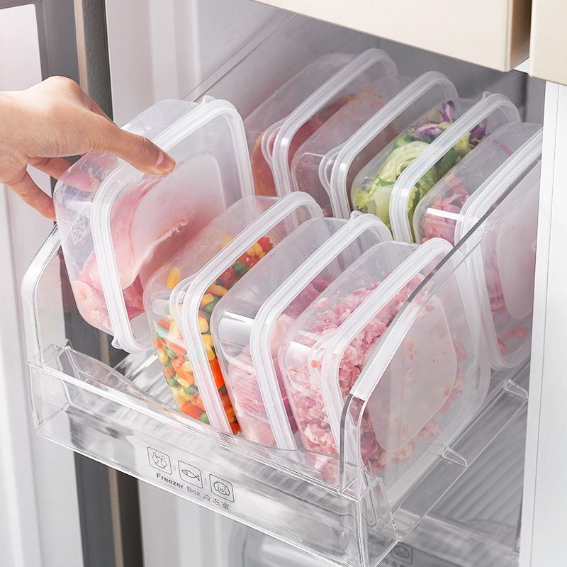 1/4grids Food Storage Box with Lids Refrigerator Preservation Box Meat ...