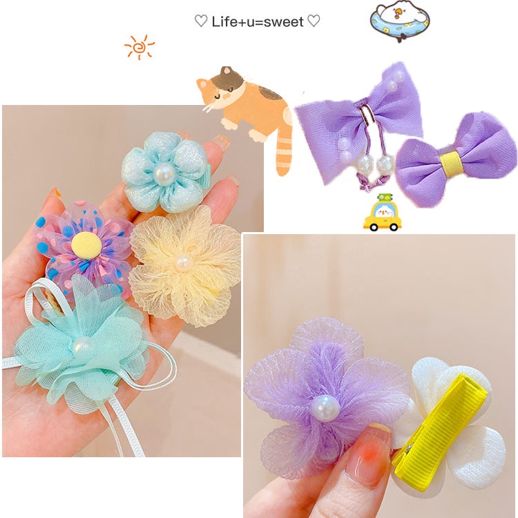 Girls Bow Hair Clip and Heart Shaped Sunglasses Set for Kids main image 1