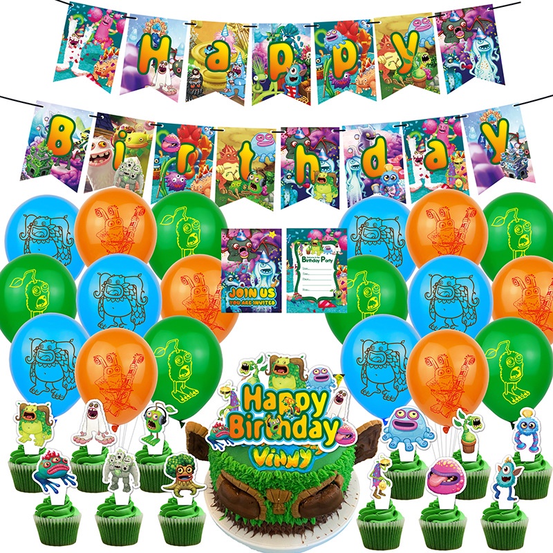 My Singing Monsters Birthday Party Pack Colorful Balloons Paper Banners ...