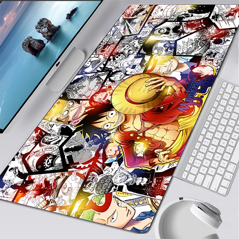 One Piece Gaming Mouse Pad Anime Gamer Keyboard Mouse Mat Speed Xxl Rubber 900x400x2mm Cartoon 6975