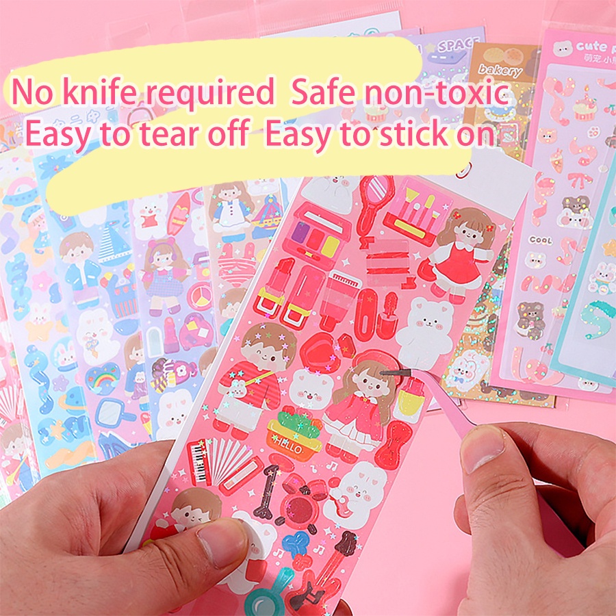 200pcs Cute Stickers Goo Goo Card Set Free Tweezers Kawaii Cartoon ...