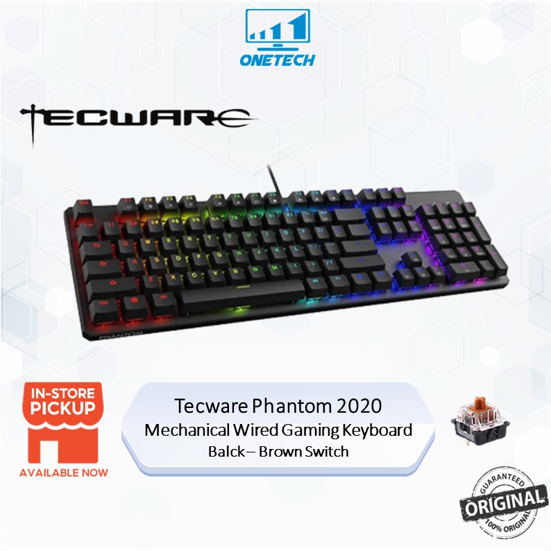 Tecware Phantom 2020 Mechanical Wired Gaming Keyboard Brown / Blue