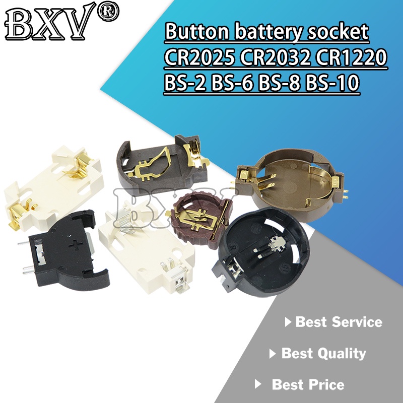 5PCS BS-2 BS-6 BS-8 BS-10 3V CR2025 CR2032 CR1220 Button Battery Socket ...