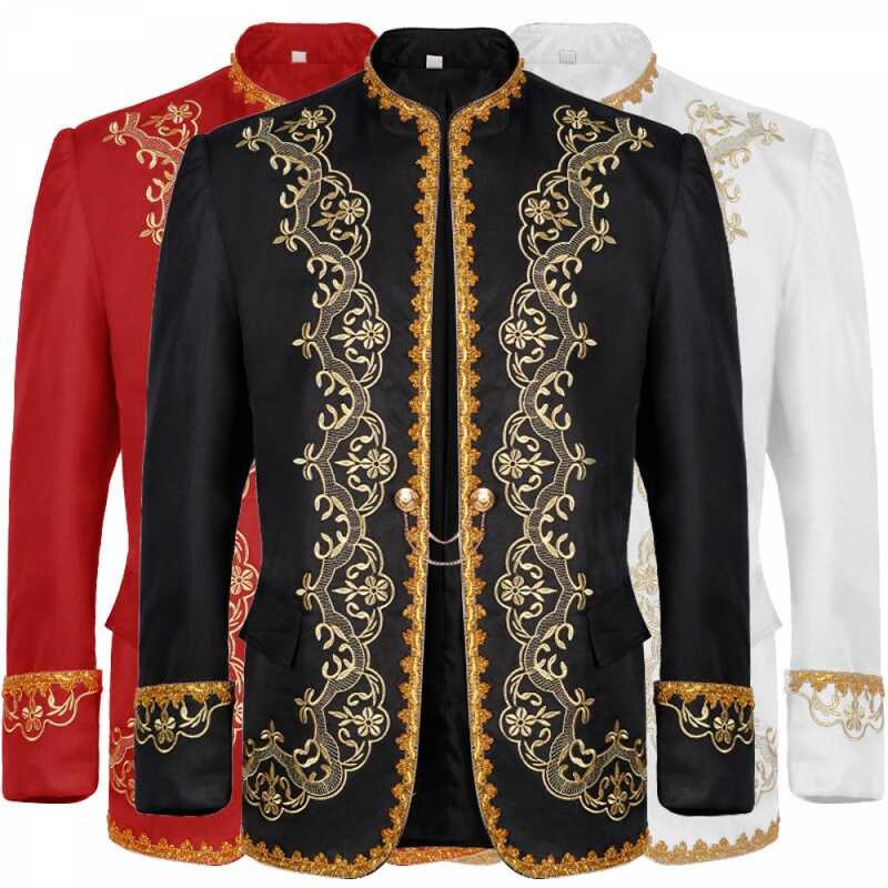 Coats Mens Drummer Parade Punk Officer Prince Jacket Palace Dress Retro ...
