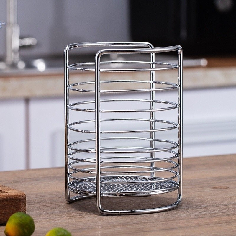 Stainless Steel Kitchen Utensil Holder Chopsticks Drain Rack with Drain ...
