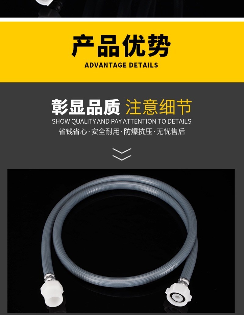 Automatic Drum Washing Machine Water Inlet Pipe, Three-Layer Thickened Explosion-Proof Tube, Ideal For Washing Machines & Dish Washers, Easy Fo
