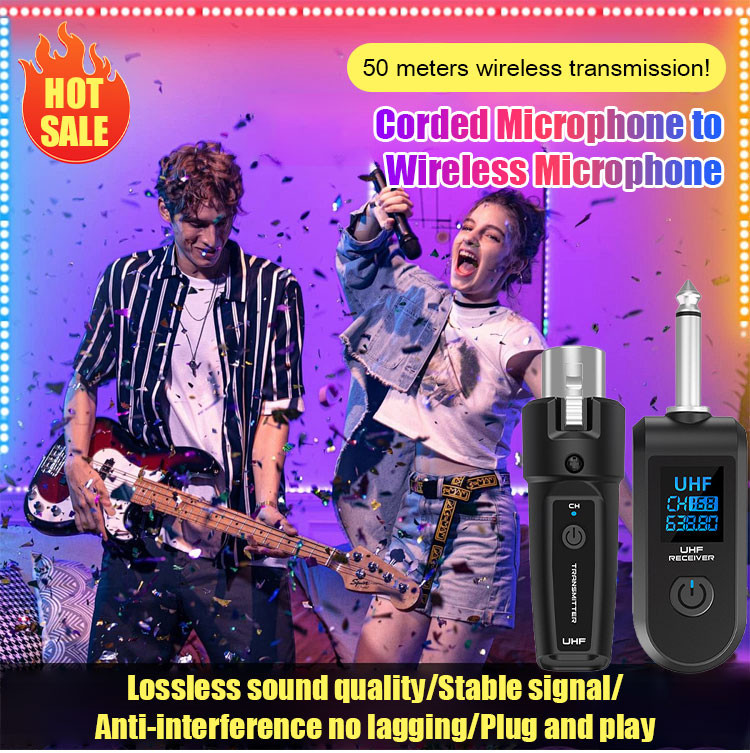 Music Instrument Wireless Microphone Converter Wired to Wireless ...