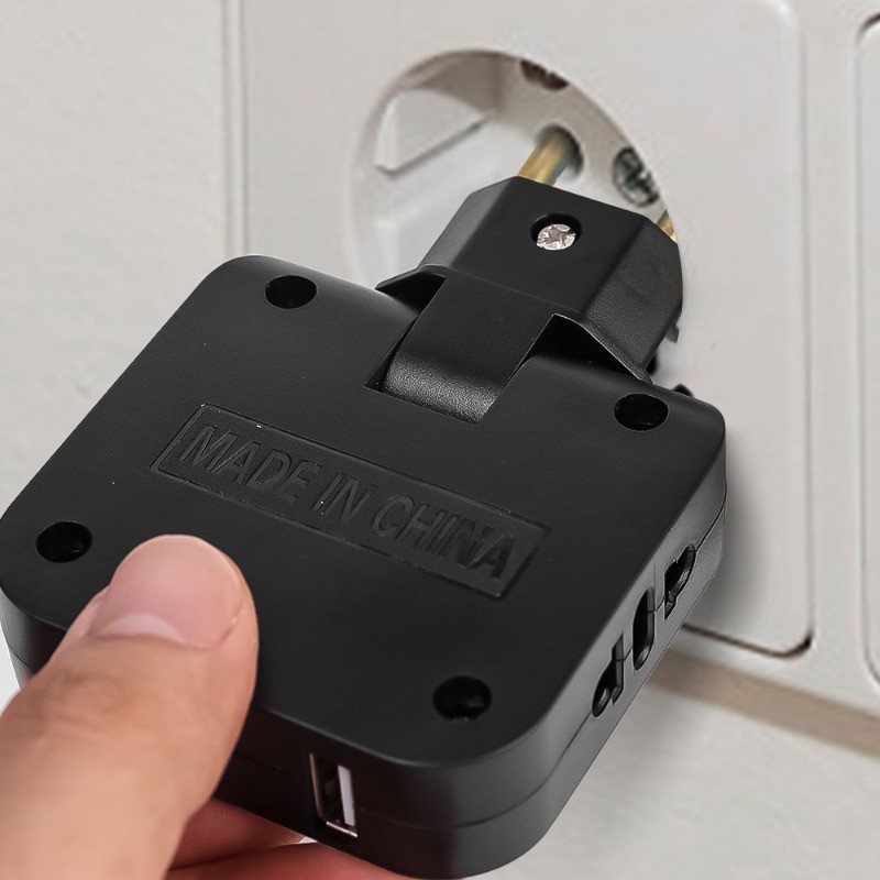 Travel 180 Degree Rotation Socket Extension Plug - 4 in 1 EU Power Plug ...