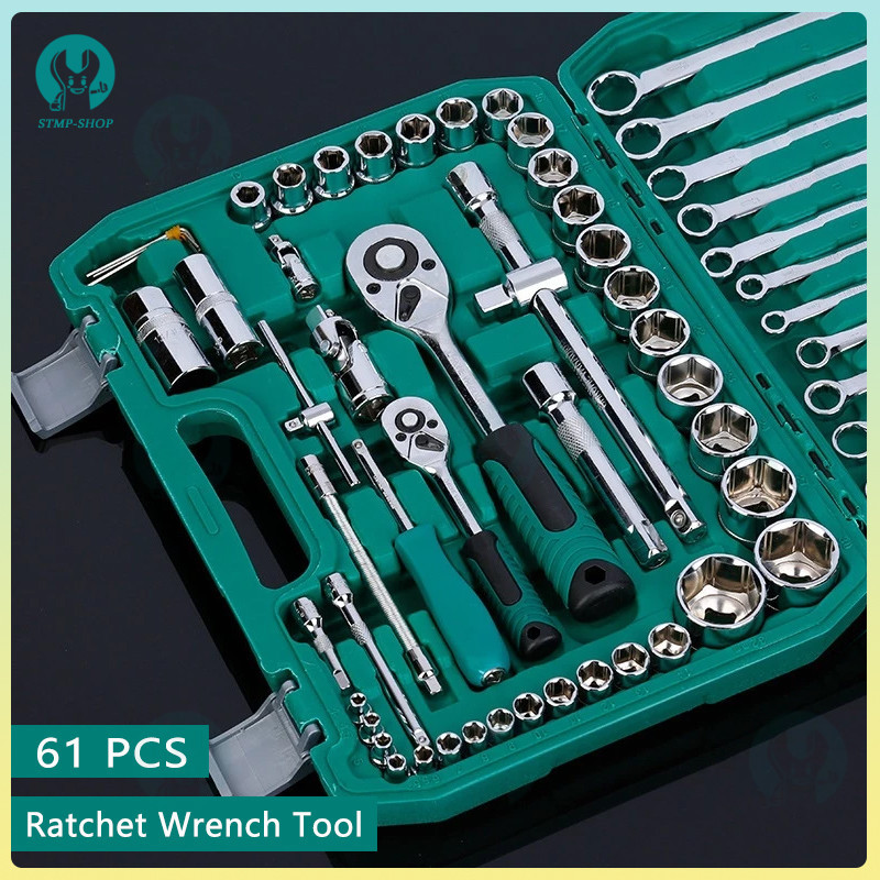 61 PCS Automotive Repair Tools Set for Motorcycle/Car 1/2 Socket Torque ...