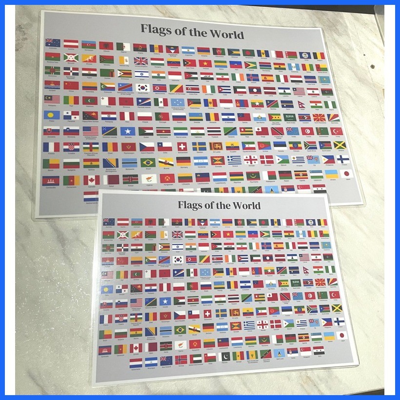 ↔ 194 flags of the world, educational chart poster for kids, toddler ...