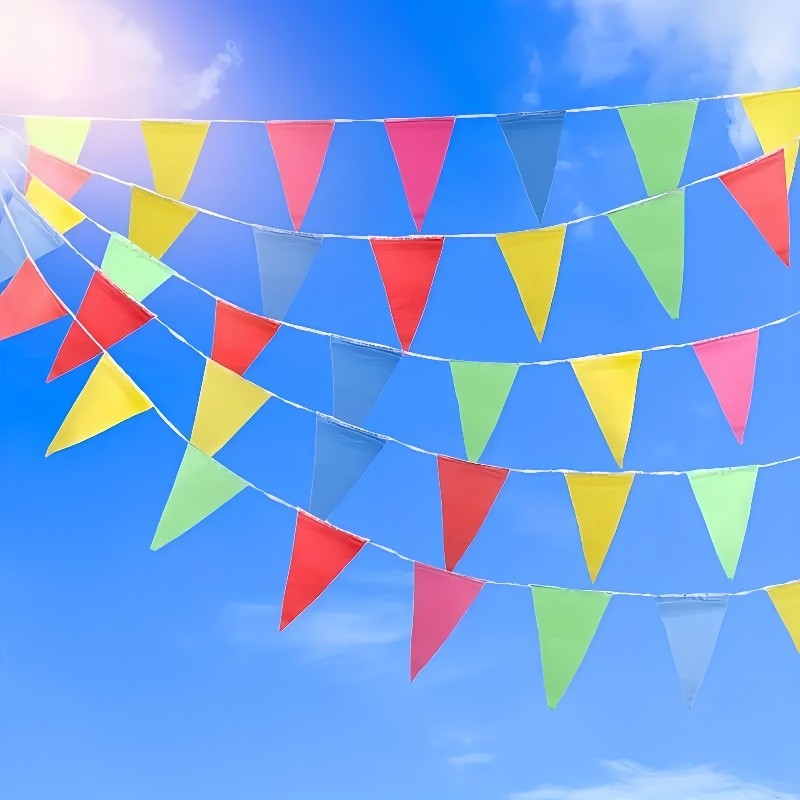 80 Meters Plastic Party Flag Banderitas Fiesta Deco Colorful Birthday ...