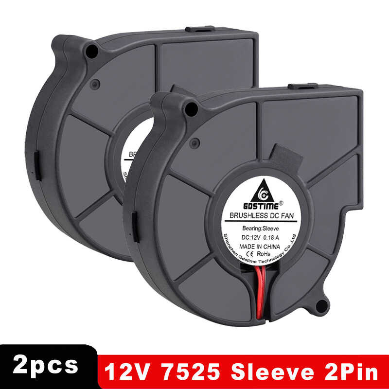 351 2Pcs Lot 2 Gdstime 7525 75Mmx75mmx25mm DC Blower Fan 12V 2Pin ...