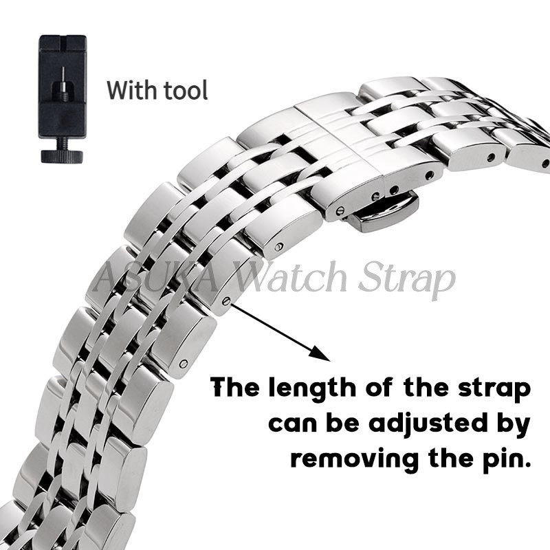 12-24mm Stainless Steel Watch Strap 18mm 21mm 20mm 22mm Curve End Arc ...