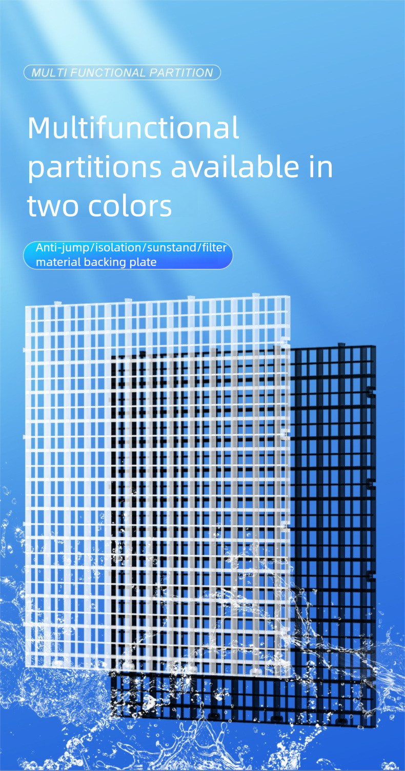 Aquarium cover anti-jump net transparent black and white grid plate ...