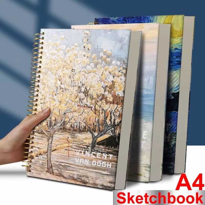 A4 Van Gogh Spiral Sketchbook Big Thick Paper Drawing Notebook ...