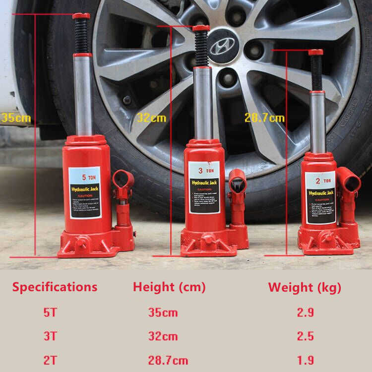 Heavy Extra Duty Bottle Type Hydraulic High Quality Jack 3 tons (Red ...
