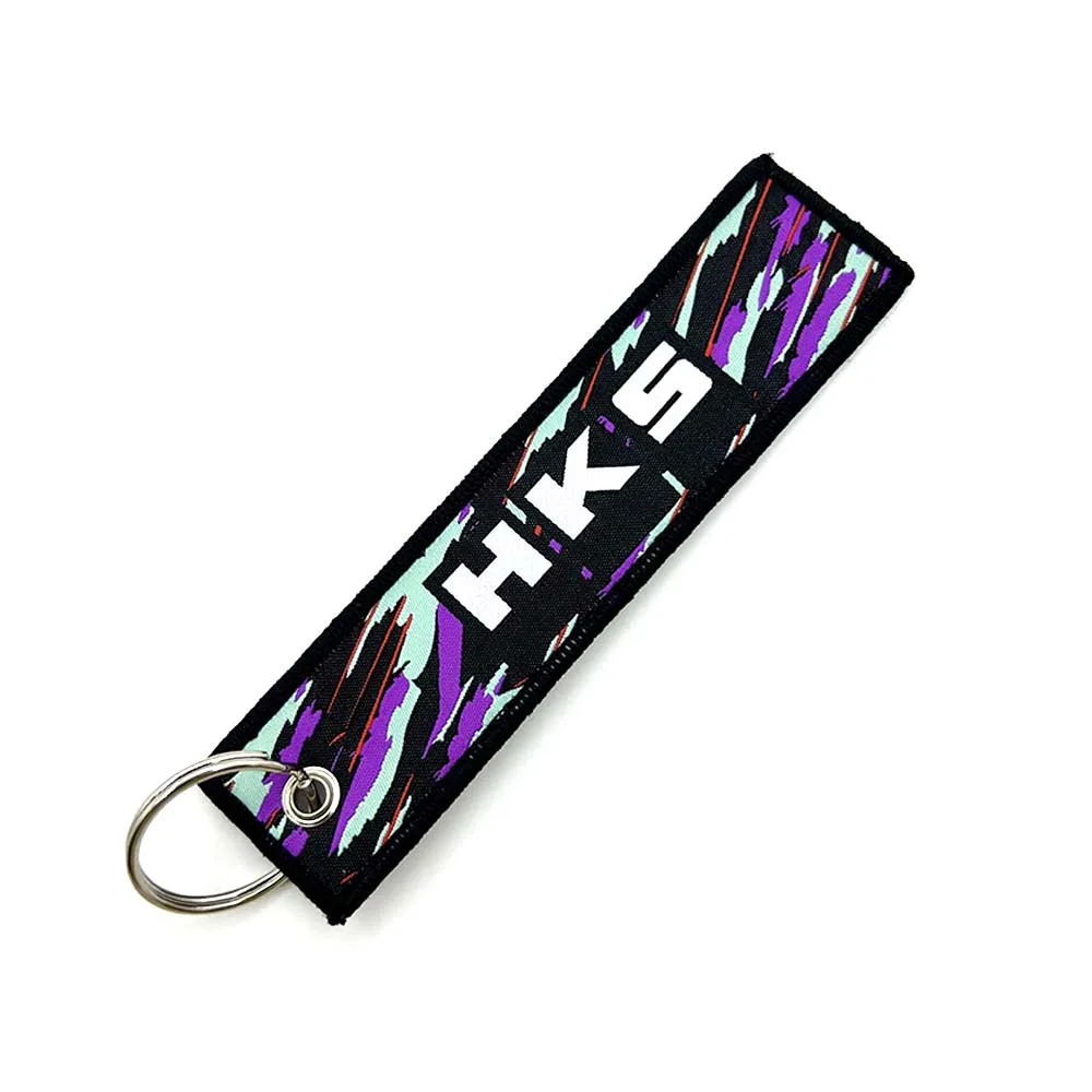 JDM HKS Keychain Embroidered Woven Personality Fashion Cloth ADVAN Key ...