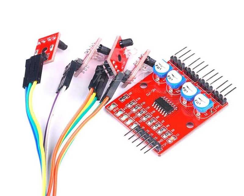 4-channel infrared tracking and line inspection module, obstacle ...