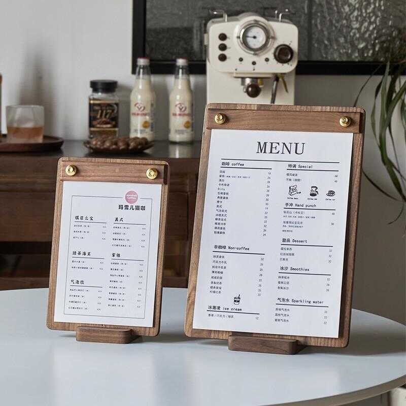 Solid wood menu display, price list, vertical A4 coffee and milk tea ...